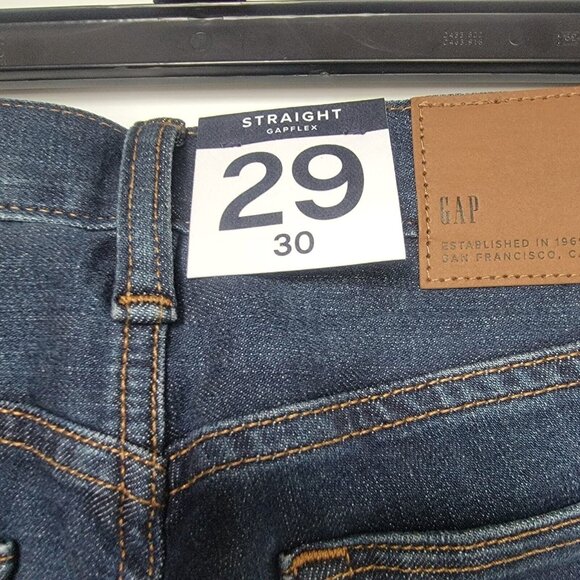 ⭐GAP Men's 29x30 Straight Leg Denim Jeans Classic Dark Wash Blue New - Picture 6 of 7